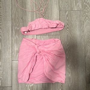 Pink skirt and halter set. Super cute and perfect for summer